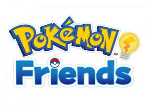 Logo for Pokémon Friends featuring the classic Pokémon branding with a stylized lightbulb symbolizing ideas and friendship.