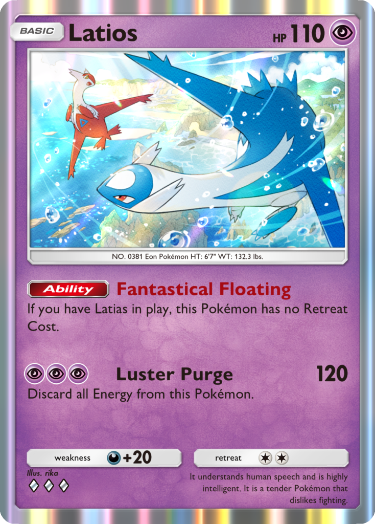 Latios card artwork with Latias from Pokémon TCG Pocket Secluded Springs set