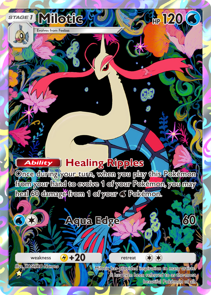 Milotic Immersive Art style card from Pokémon TCG Pocket Secluded Springs booster