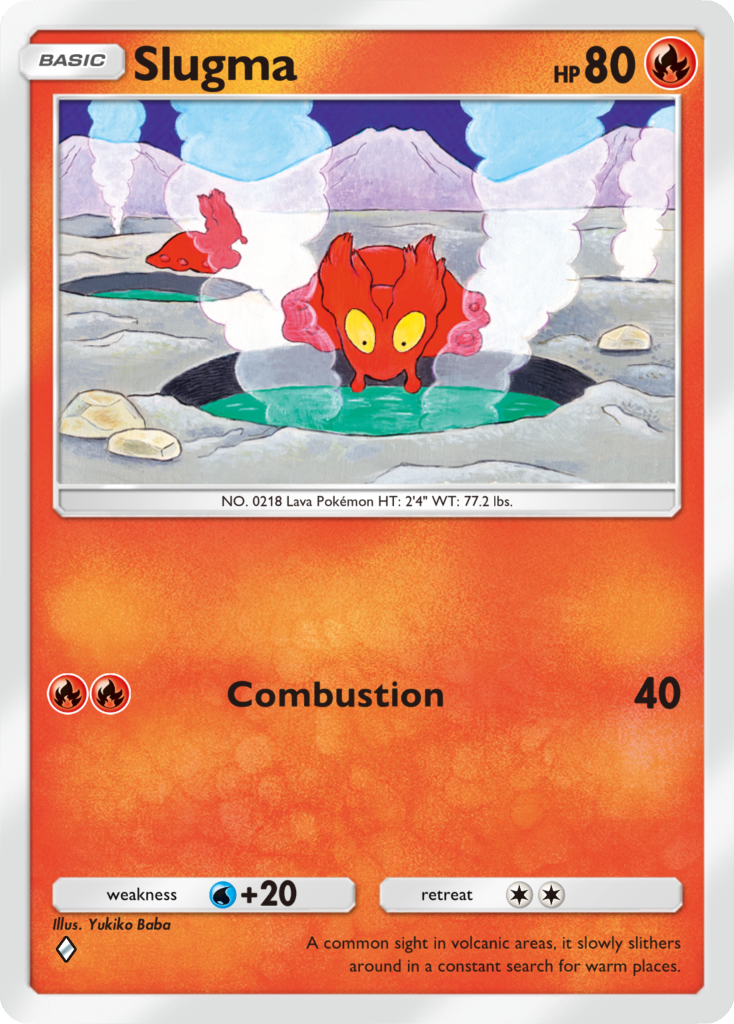 Slugma card from Pokémon TCG Pocket Secluded Springs themed booster pack